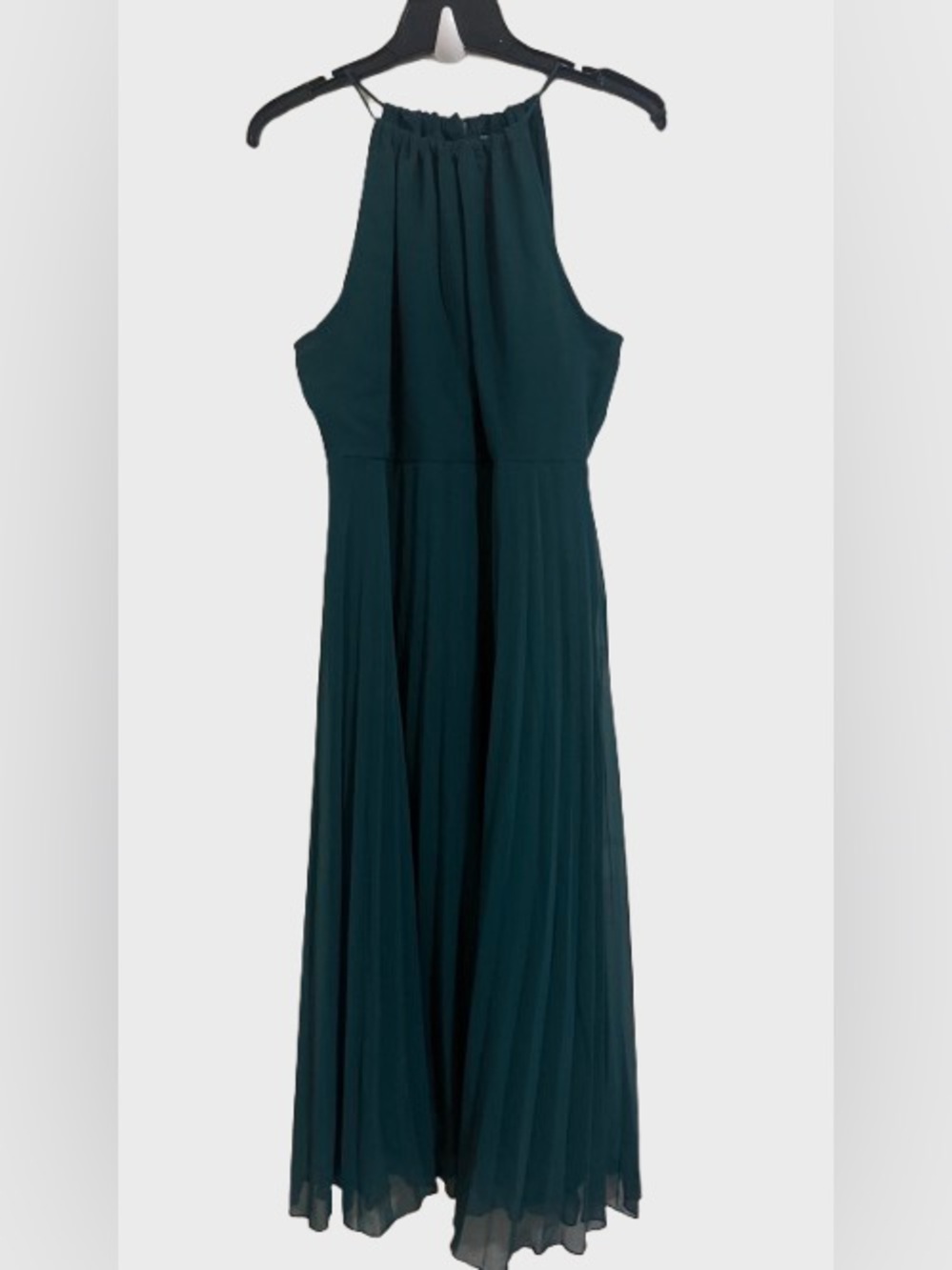 Sleeveless Teal Midi Dress - Elegant Halter Style